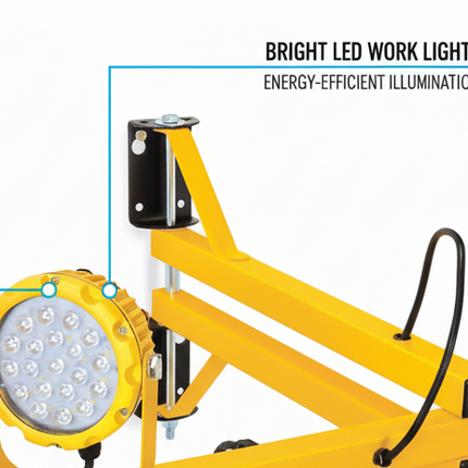 Dock Light with Fan - Integrated LED Head, 40" Heavy-Duty Double Arm