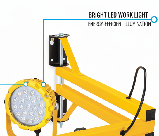 Dock Light with Fan - Integrated LED Head, 40" Heavy-Duty Double Arm