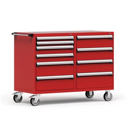Heavy-Duty Double Mobile Modular Drawer Cabinet - 10 Drawers, 60"W x 27"D x 45-1/2"H