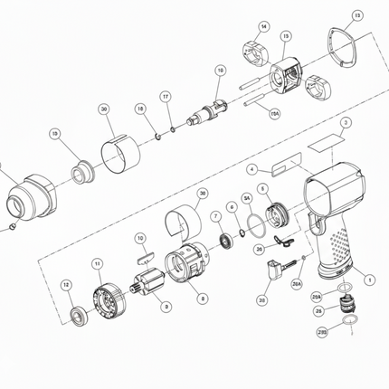 Air Impact Wrench - 3/8" Drive, 300 ft-lbs Max Torque