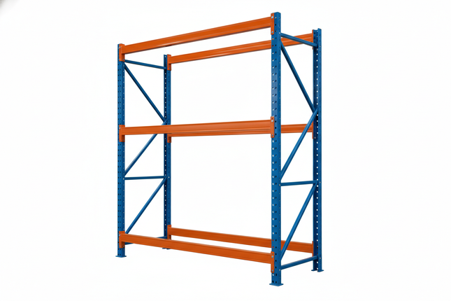 Bolted Teardrop Pallet Rack Starter, 48"W x 42"D x 96"H, 6590 lbs Shelf Cap