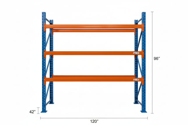 Bolted Teardrop Pallet Rack Starter, 120"W x 42"D x 96"H, 5630 lbs Shelf Cap