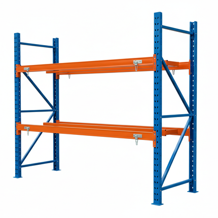 Bolted Teardrop Pallet Rack Starter, 144"W x 42"D x 96"H, 5702 lbs Shelf Cap