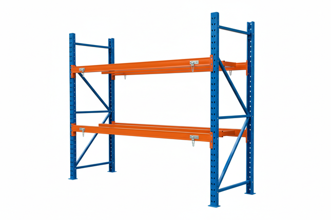 Bolted Teardrop Pallet Rack Starter, 144"W x 42"D x 96"H, 5702 lbs Shelf Cap