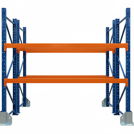 Bolted Teardrop Pallet Rack Starter, 144"W x 42"D x 192"H, 5702 lbs Shelf Cap