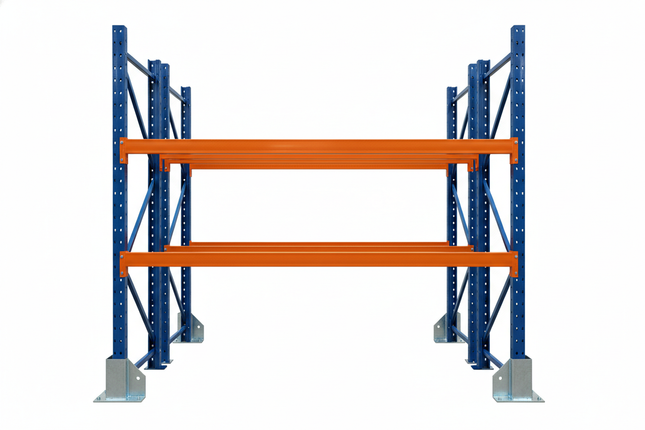 Bolted Teardrop Pallet Rack Starter, 144"W x 42"D x 192"H, 5702 lbs Shelf Cap