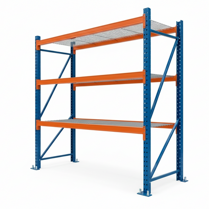 Bolted Teardrop Pallet Rack Starter, 144"W x 42"D x 120"H, 5702 lbs Shelf Cap