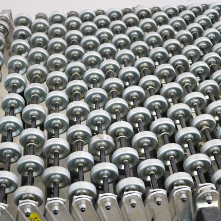 24"W Steel Roller Conveyor, Portable & Expandable, 8'9" to 32'4"L